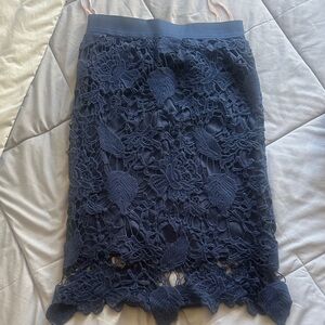 Forever 21 Navy Crochet Lace Pencil Skirt